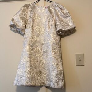 Lilly Pulitzer Metallic Full Bloom Puff Sleeve Dress